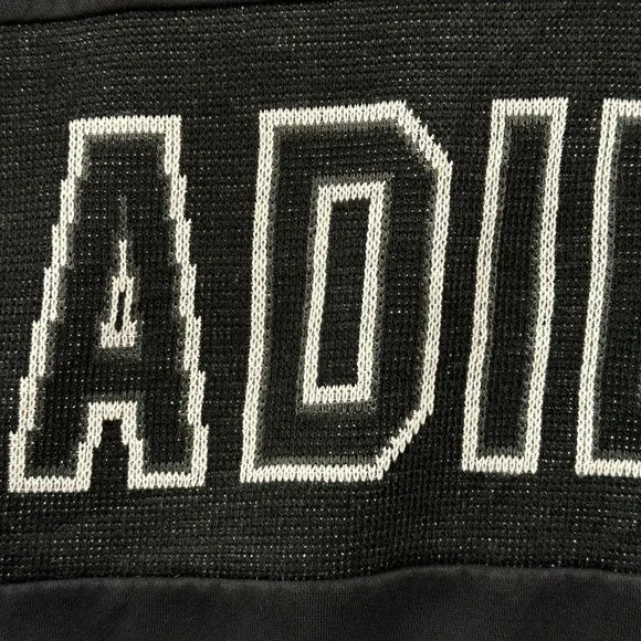 Adidas Originals Adibreak V-Neck Sweatshirt Mens M Black Varsity Spellout - Picture 3 of 12